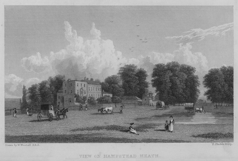 Vista em Hampstead Heath (gravura) de William (after) Westall