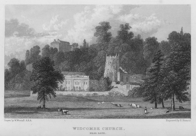 Igreja Widcombe, perto de Bath (gravura) de William (after) Westall