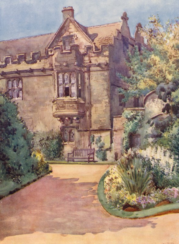 Janela de sacada do Colégio de São João (litografia a cores) de William Ainsworth Wildman