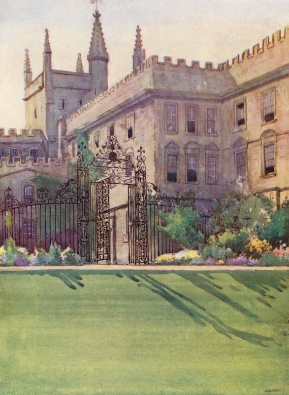 New College from the garden (litografia a cores) de William Ainsworth Wildman