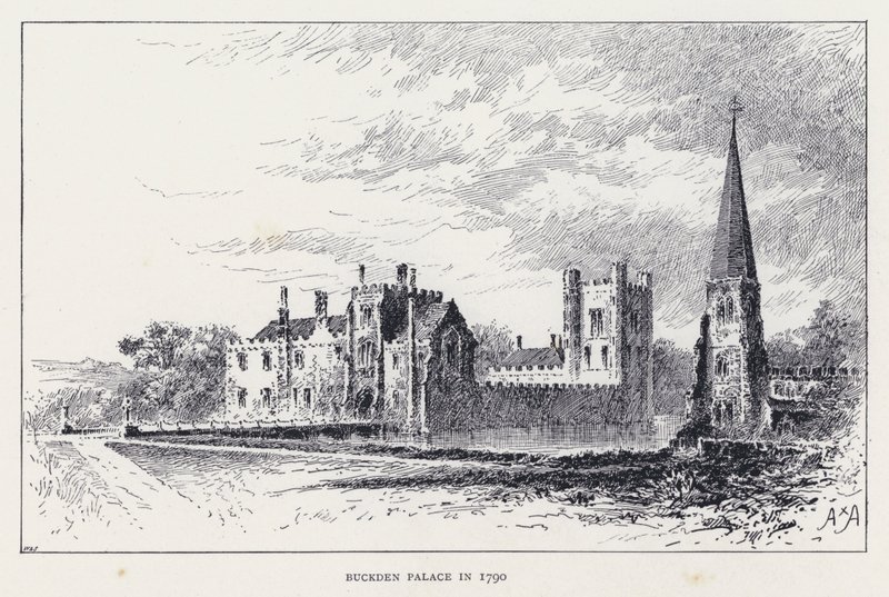 Palácio de Buckden em 1790 (gravura) de William Alexander Ansted