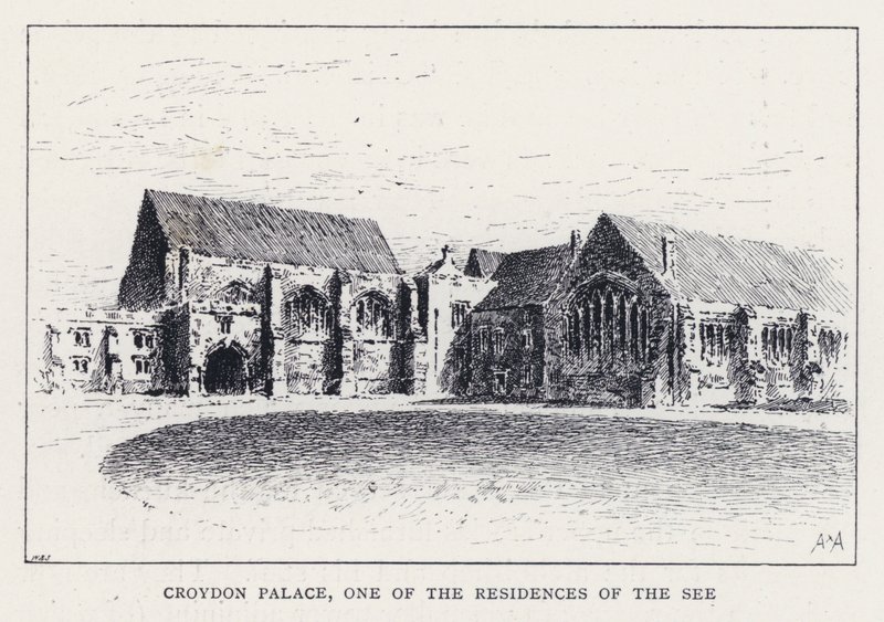 Croydon Palace, Uma das Residências da Sé (gravura) de William Alexander Ansted