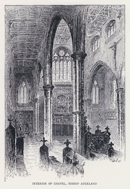 Interior da Capela, Bispo Auckland (gravura) de William Alexander Ansted