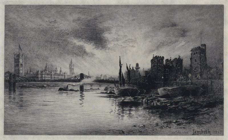 Palácio Lambeth (gravura) de William Alexander Ansted
