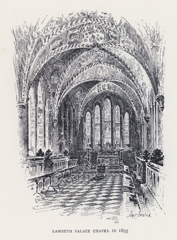 Capela do Palácio Lambeth em 1895 (gravura) de William Alexander Ansted