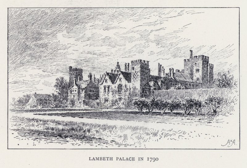 Palácio Lambeth em 1790 (gravura) de William Alexander Ansted