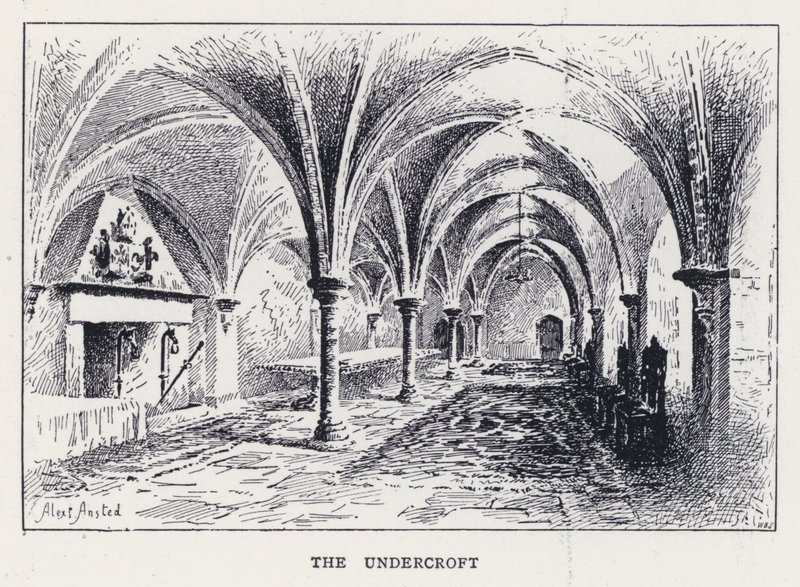 O Undercroft (gravura) de William Alexander Ansted