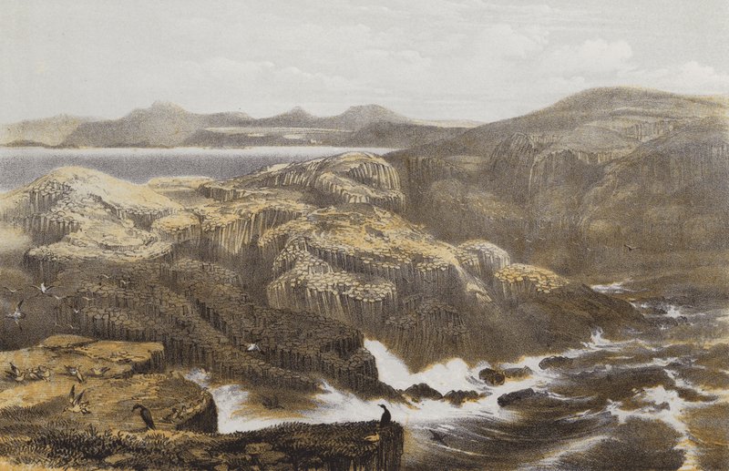 Ilha de Staffa (cromolito) de William Andrews Nesfield