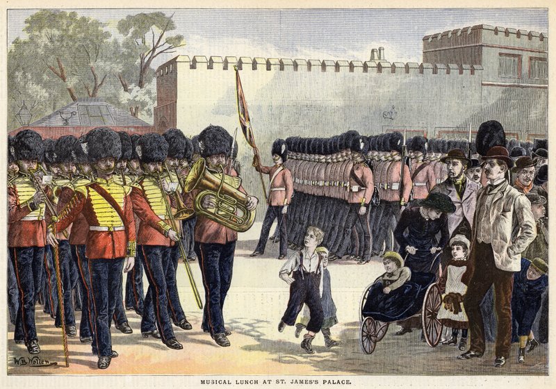 Almoço musical no St Jamess Palace, Londres (cor litho) de William Barnes (after) Wollen
