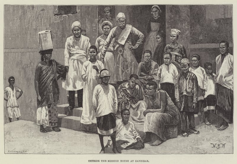 Fora da casa da missão em Zanzibar de William Barnes Wollen