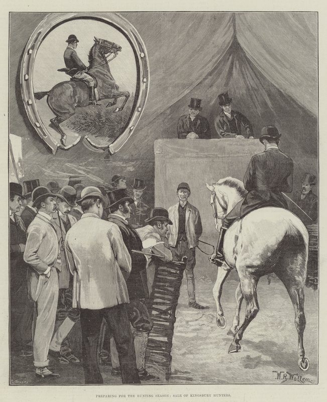 Preparando-se para a temporada de caça, venda de caçadores de Kingsbury de William Barnes Wollen