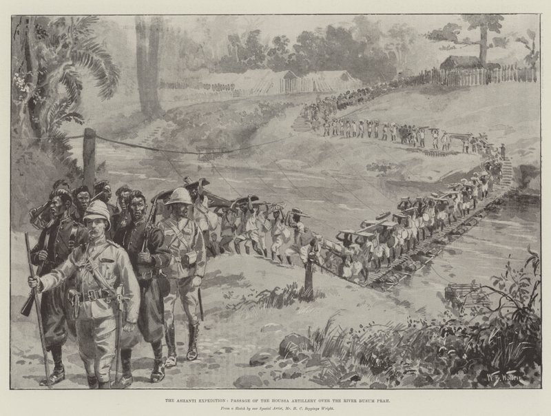 A Expedição Ashanti, Passagem da Artilharia Houssa sobre o Rio Busum Prah de William Barnes Wollen