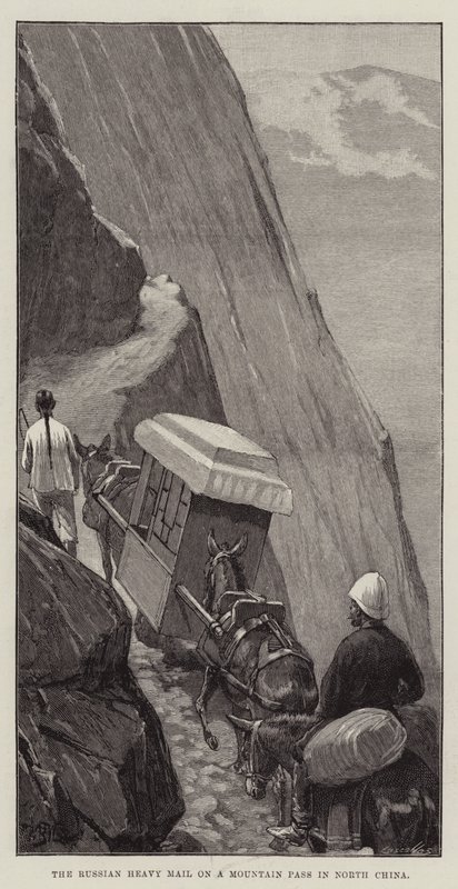 O correio pesado russo em um desfiladeiro no norte da China de William Barnes Wollen