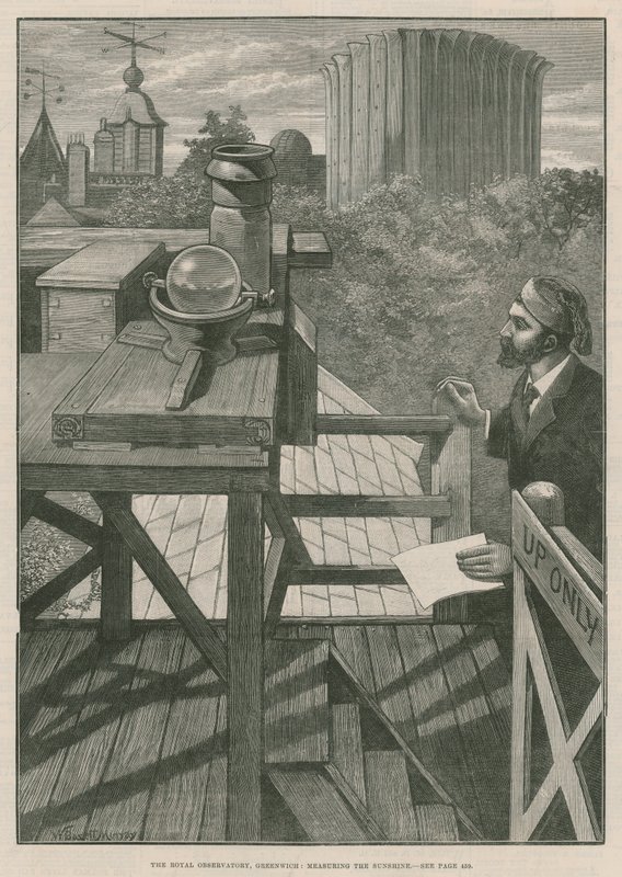 The Royal Observatory, Greenwich; Medindo o sol (gravação) de William Bazett Murray
