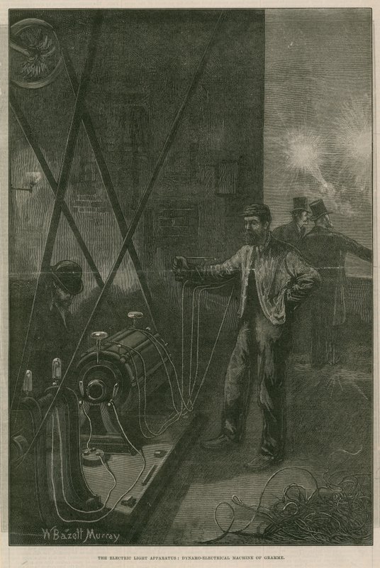 A luz elétrica: máquina dínamo-elétrica de Gramme de William Bazett Murray