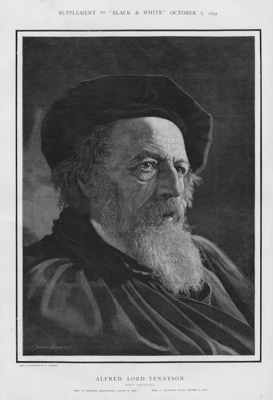 Alfred, Lord Tennyson, Poeta Laureado Inglês (litho) de William Biscombe Gardner