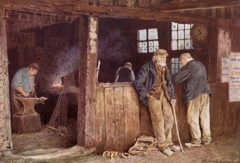 Geerings Forge, Rolvenden (litografia a cores) de William Biscombe Gardner