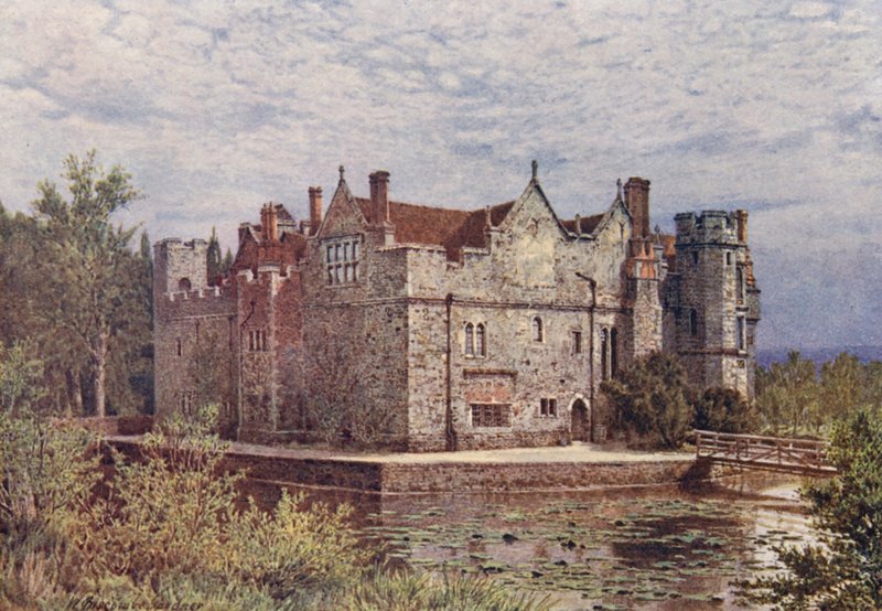 Castelo de Hever (litografia a cores) de William Biscombe Gardner