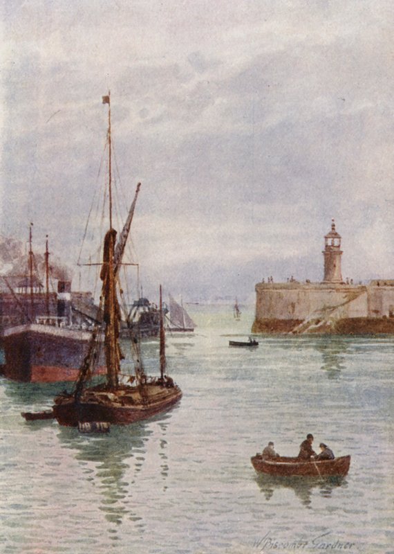 No porto de Ramsgate (litografia a cores) de William Biscombe Gardner