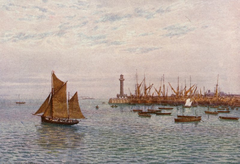 Margate Harbour (litografia a cores) de William Biscombe Gardner