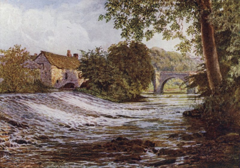 Sobre o Derwent, Baslow (cor litho) de William Biscombe Gardner