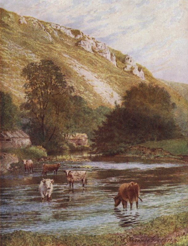 No Wye, Upper Dale Farm, Monsal Dale (cor litho) de William Biscombe Gardner