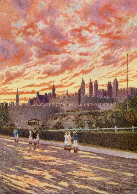 The Close of a Stormy Day, Deal Castle (litografia a cores) de William Biscombe Gardner