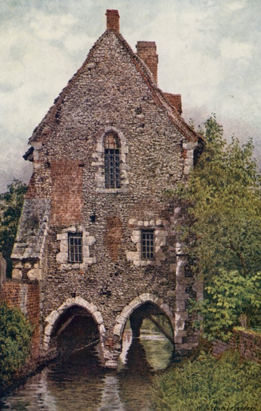 A Casa dos Frades Brancos, Cantuária (litografia a cores) de William Biscombe Gardner
