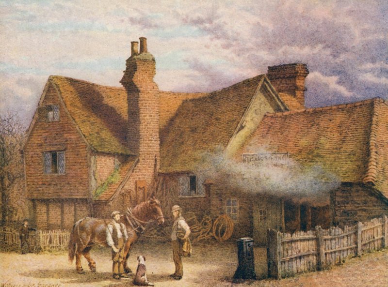 The Old Smithy, Shoreham (litografia a cores) de William Biscombe Gardner