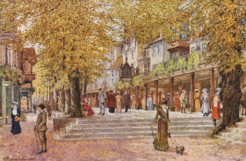 The Pantiles, Tunbridge Wells (litografia a cores) de William Biscombe Gardner