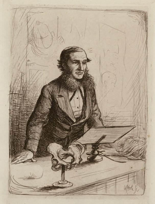 Alexander Russell Simpson, Professor de Obstetrícia e Doenças da Mulher e da Criança (gravura) de William Brassey (after) Hole