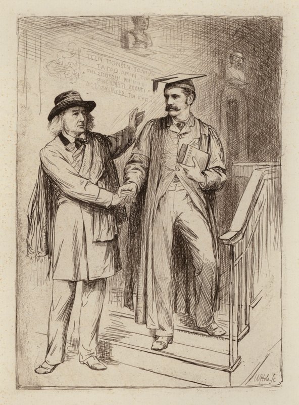John Stuart Blackie, Professor Emérito; Samuel Henry Butcher, Professor de Grego (gravura) de William Brassey (after) Hole