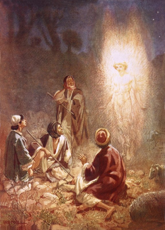Um anjo anunciando aos pastores de Belém o nascimento de Jesus de William Brassey Hole