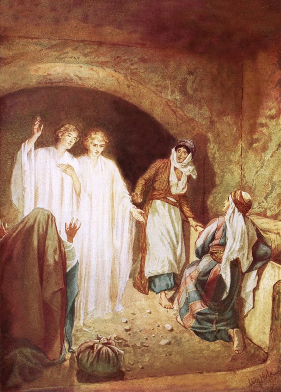 Anjos que declaram que Jesus ressuscitou dos mortos de William Brassey Hole
