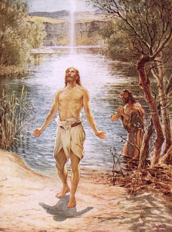 Cristo batizado por João Batista de William Brassey Hole