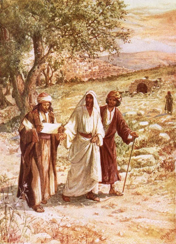 Jesus aparece a dois discípulos no caminho de Emaús de William Brassey Hole