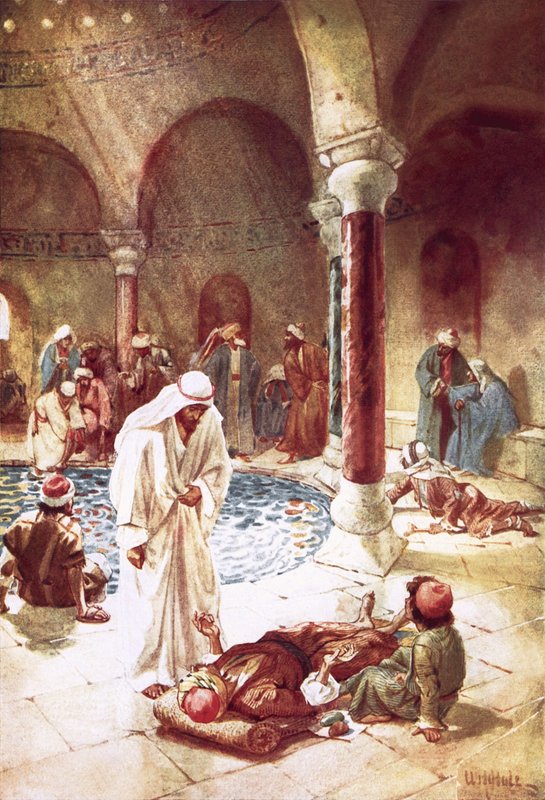 Jesus na piscina de Bethseda de William Brassey Hole