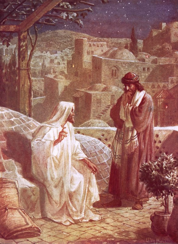 Jesus em conversa com Nicodemos de William Brassey Hole
