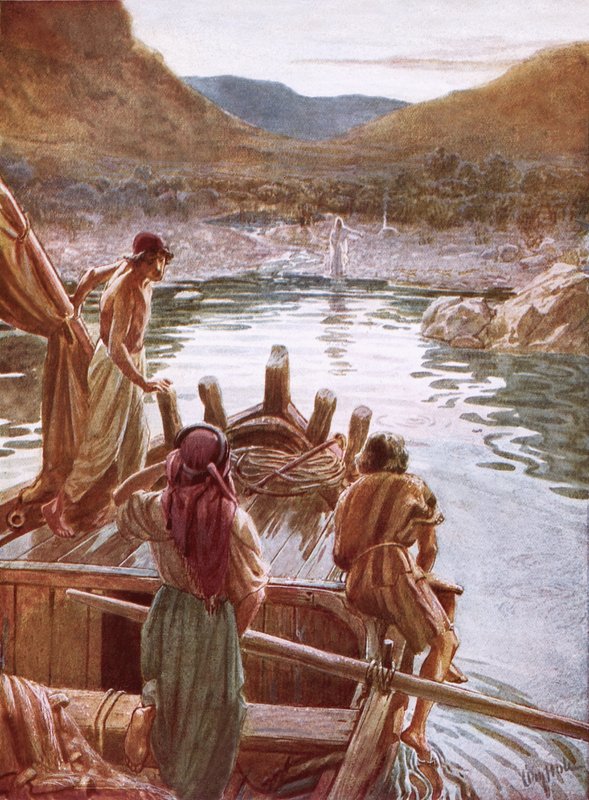 Jesus mostrando-se a Pedro e aos outros junto ao Mar da Galileia de William Brassey Hole