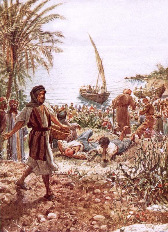 Jesus ensinando do barco de pesca de Pedro de William Brassey Hole