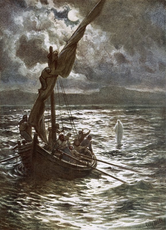 Jesus andando no mar de William Brassey Hole