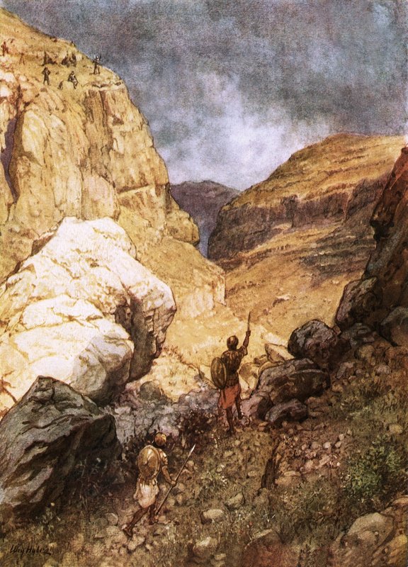 Jonathan desafiando os postos avançados dos filisteus de William Brassey Hole