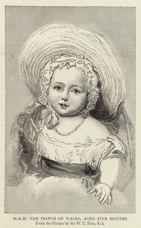 H R H O Príncipe de Gales, com cinco meses (gravura) de William Charles (after) Ross