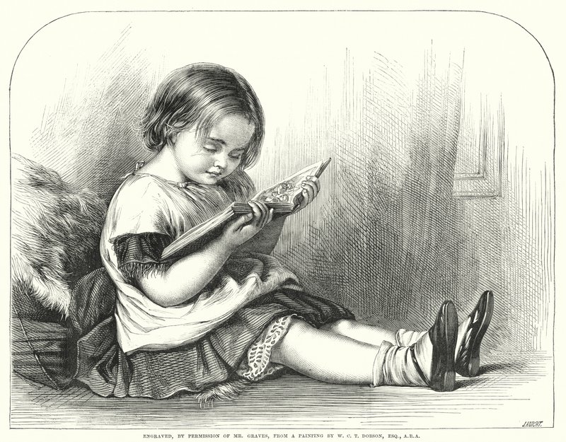 Leitura (gravura) de William Charles Thomas (after) Dobson