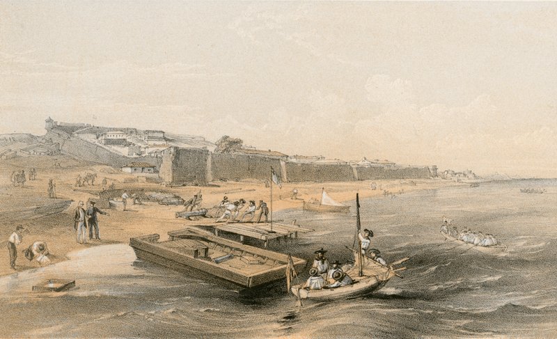 Fortaleza de Yenikale olhando para o mar de Azof de William Crimea Simpson
