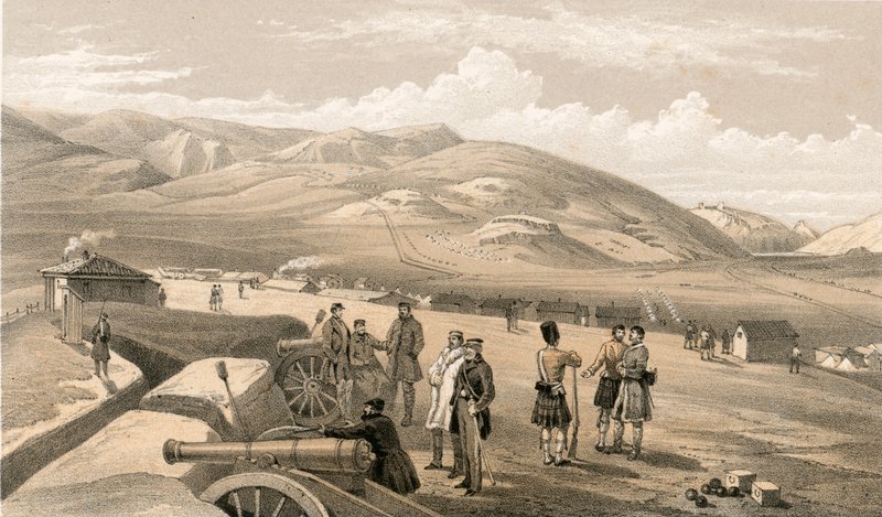 Highland Brigade Camp, olhando para o sul de William Crimea Simpson