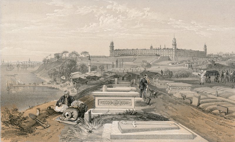 Hospital e cemitério em Scutari de William Crimea Simpson