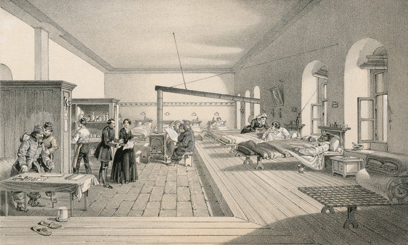 Uma das enfermarias do hospital em Scutari de William Crimea Simpson