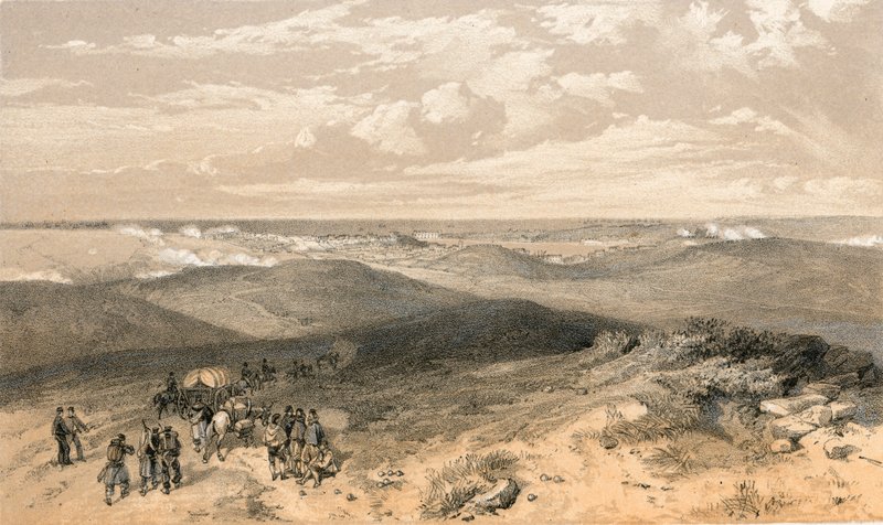 Sebastopol da parte traseira das baterias inglesas de William Crimea Simpson
