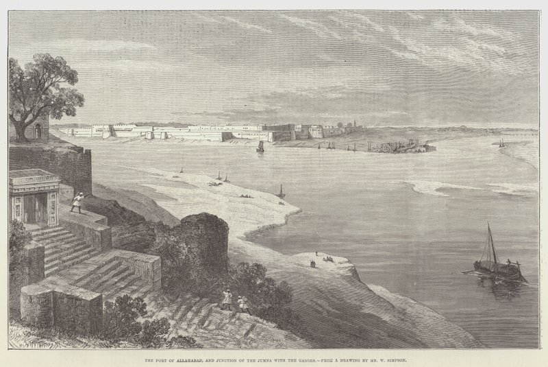 O Forte de Allahabad e Junção do Jumna com o Ganges de William Crimea Simpson